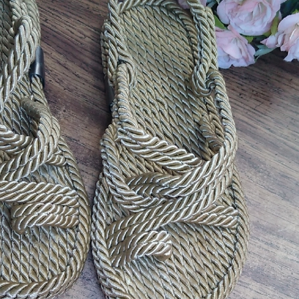 Twisted Gold Rope 🪢 Sandals Size EU 37 /US 6 - Picture 5 of 14